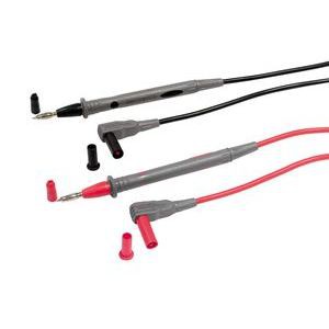 Cordons coudés rouge et noir 1.5M -Pointe de touche et fiche mâle 4 mm- 15A - PVC -CAT4 600V - Chauvin Arnoux