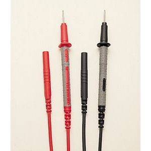 Cordons droits rouge et noir 1.5M -Pointe de touche et fiche mâle 4 mm- 15A - PVC -CAT4 600V - Chauvin Arnoux