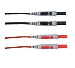 Jeu de 2 cordons PVC rouge/noir surmoulés - Chauvin Arnoux