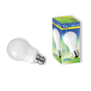 Ampoule fluocompacte B22D Orbitech mini standard 11W 2700K 600lm