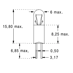 Lampe à Filament Orbitec - BI-PIN - Ø6mm - 14V - 80mA - 50000H