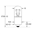 Lampe à Filament Orbitec BA9S 1 W – Standard - ø 10 x 28 mm – 6,3 V – 150 mA – Rouge