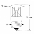 Lampe à filament - E14 - Ø13 x 30mm - 260V - 19mA - 5W