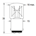 Lampe à filament - BA15D - Ø16 x 35mm - 30V - 170mA - 5W