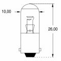 Lampe néon et fluo - BA9S - Ø10 x 26mm - 65V - 0.8mA