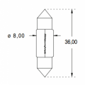 Lampe navette - Ø11 x 44mm - 48V - 100mA - 5W