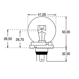 Lampe Phare Orbitec - P45T - ø41mm - 12V - 45/40W