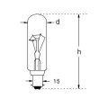 Tube lampe - Eclairage incandescent - BA15D - Ø22 x 65mm - 230/240V - 15W