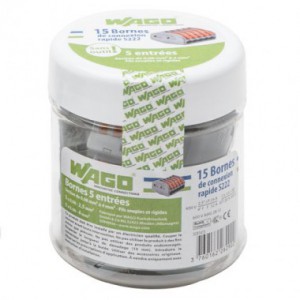 Bornes de connexion automatique Wago - pot de 15 bornes 5 entrées S222