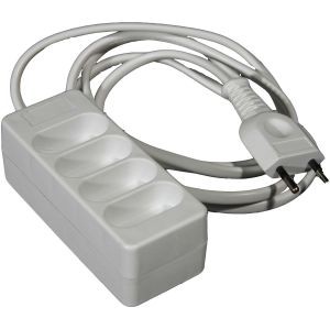 Bloc multiprises 2P-6A avec cordon (blanc)