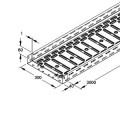 Chemin de câble H60x300 + 2xFLM6X12 (prix au mètre)