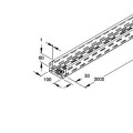 Chemin de câble H60x100 + 2xFLM6X12 (prix au mètre)