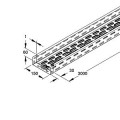 Chemin de câble H60x150 + 2xFLM6X12 (prix au mètre)