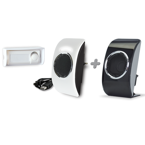Carillon sans fil mobile Extel et carillon sans fil Flash Lookit enfichable MP3 - 150m