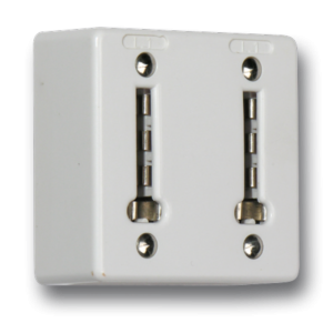 Biplite ou multifiche Extel 12/2 bc bis - 1 entrée mâle / 2 sorties femelles - blanche