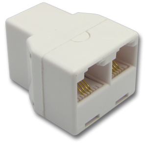Raccord RJ11 Extel We 826 Bis - Femelle / RJ11 Femelle + RJ45 Femelle - Blanc