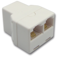 Raccord RJ11 Extel We 826 Bis - Femelle / RJ11 Femelle + RJ45 Femelle - Blanc