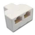 Raccord RJ45 Extel We 827 Bis - Femelle / Double RJ45 Femelle - Blanc