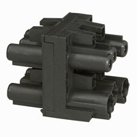 Répartiteur raccordement rapide - monophasé - 3P noir