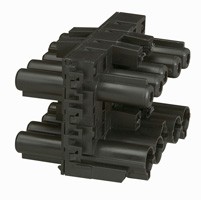 Répartiteur raccordement rapide - triphasé - 5P noir