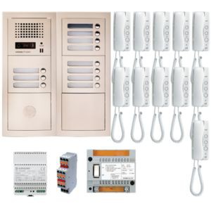 Pack audio bus 11BP encastré a/module pour T25/VIGIK,centrale,11 p.GT1D&alim.(sans transfo gâche) (200309)