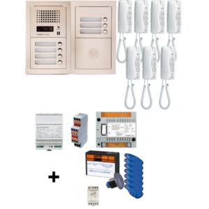 Pack audio 7BP encastré avec vigik, 7 postes combinés et 1 badge par logt(postes et badges programmés) (200355)