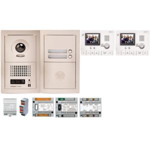 Pack vidéo 2BP enc.a/module pour T25/VIGIK,centrales, 1 dist.GT4Z,2 mon.GT1CL & alim.(sans transfo gâche) (200311)