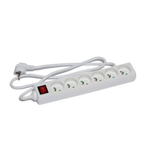 Bloc 6 Prises électriques Schuko Ho5vvf + interrupteur - BP6IS - CEBA - Ceba - 003744