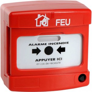 Déclencheur manuel Axendis radio avec répéteur rouge NF