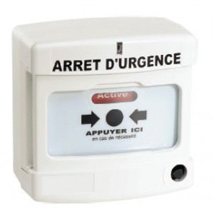 Déclencheur Manuel Arrêt Urgence Blanc Simple Contact - Axendis