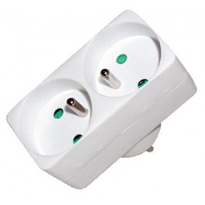 Prise Biplite 2x2P+T - 16A - noir - Franelec