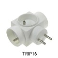 Prise Électrique Blanche 3 x 2 P + T Triplite Franelec