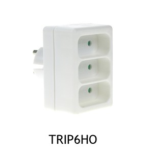 Multiprise Triplite Franelec Blanche - Horizontale - 3x2P - 6A - IP20