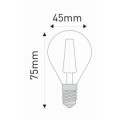 Lampe LED à filament G45 Sphérique 2W 180lm E14 - Lenilux