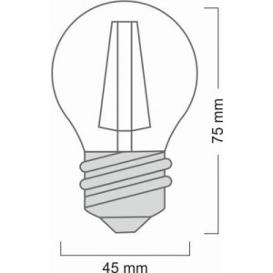 Lampe LED à filament G45 Sphérique 4W 410lm E27 - Lenilux