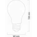 Ampoule LED à filament A60 6W 660lm E27 à calotte argentée - Lenilux