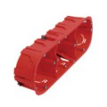 Boîte d'encastrement Debflex 3 postes diam 67mm, hauteur 40mm rouge sous flm entraxe 71