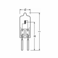 Lampe halogène très basse tension sans réflecteur - 64647 - G6.35 - Ø13 x 44mm - 120W - 24V