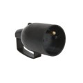 Fiche femelle douille Debflex d.4,8mm avec eclipse noir sortie droite a coiffe avec anneau de traction vrac