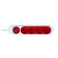 Rallonge multiprise Debflex rouge nola 4 prises 2p+t 16a avec inter cordon 1,15m pegboardable