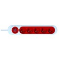 Rallonge multiprise Debflex rouge nola 5 prises 2p+t 16a avec inter cordon 1,30m pegboardable