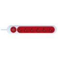 Rallonge multiprise Debflex rouge nola 6 prises 2p+t 16a avec inter cordon 1,45m pegboardable