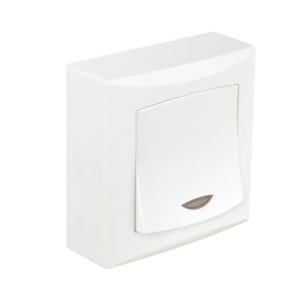 Bouton poussoir en saillie avec voyant Emeraude Debflex blanc