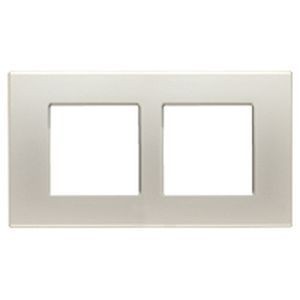 Plaque Argent blanc - 2 x 2 modules entraxe 57