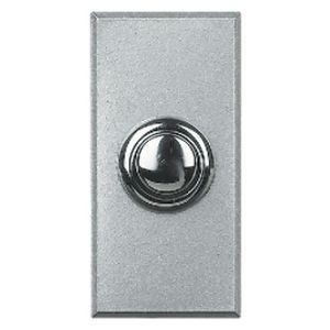 Poussoir bouton rond Bticino 10A NO connexion à vis - 1 module - alu
