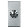 Poussoir bouton rond Bticino 10A NO connexion à vis - 1 module - alu