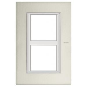 Plaque Aluminium naturel Axolute Bticino - 2 x 2 modules entraxe 57