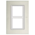 Plaque Aluminium naturel Axolute Bticino - 2 x 2 modules entraxe 57