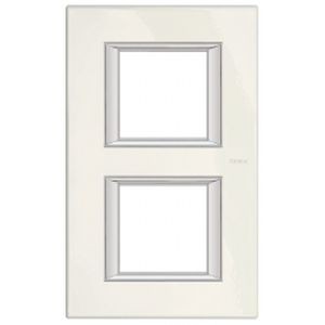 Plaque Blanc Axolute Bticino - 2 x 2 modules entraxe 71 V