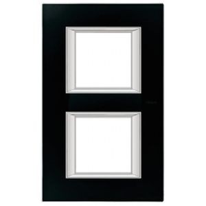 Plaque Nuit noire Axolute Bticino - 2 x 2 modules entraxe 71 V